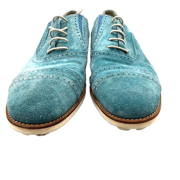 Sandro G. Blue Suede Shoes Oxford Derby Men\'s 10.5 Leather Dress Slip Ons Preppy main image 10